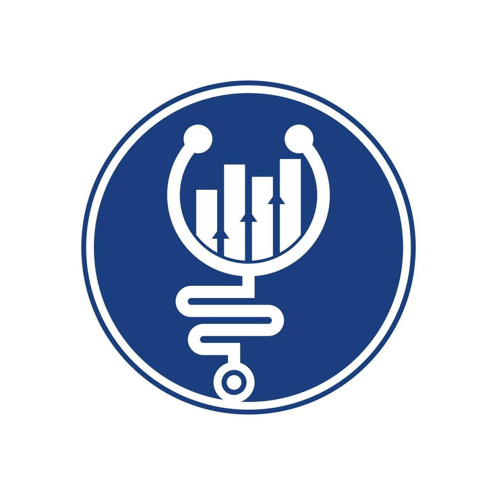 Stethoscope finance logo design icon vector. Nurse accounting logo. Medical pharmacy logo design template. vector