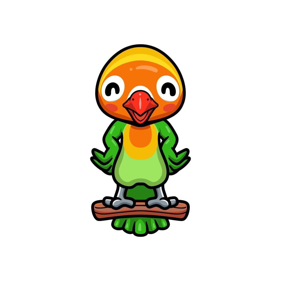 Cute little parrot cartoon on tree branch vector