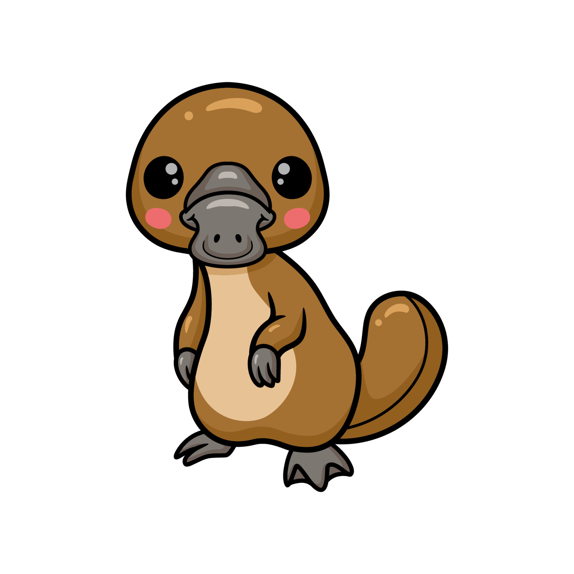 Cute baby platypus cartoon standing 12224660 Vector Art at Vecteezy