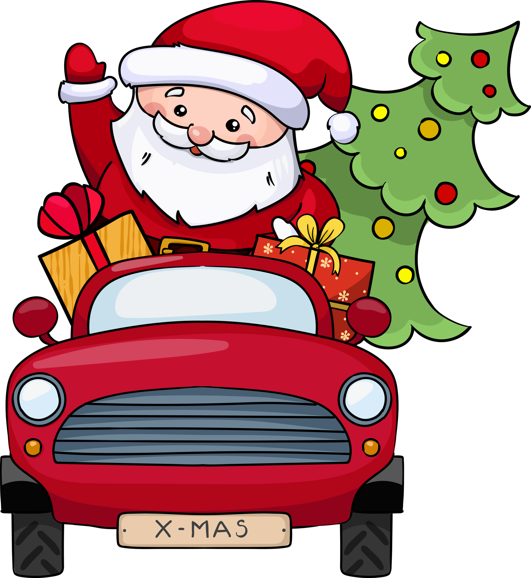 Santa Claus Rides A Red Car With Gifts 12224864 PNG simple-machines-6-may-newsletter-2022