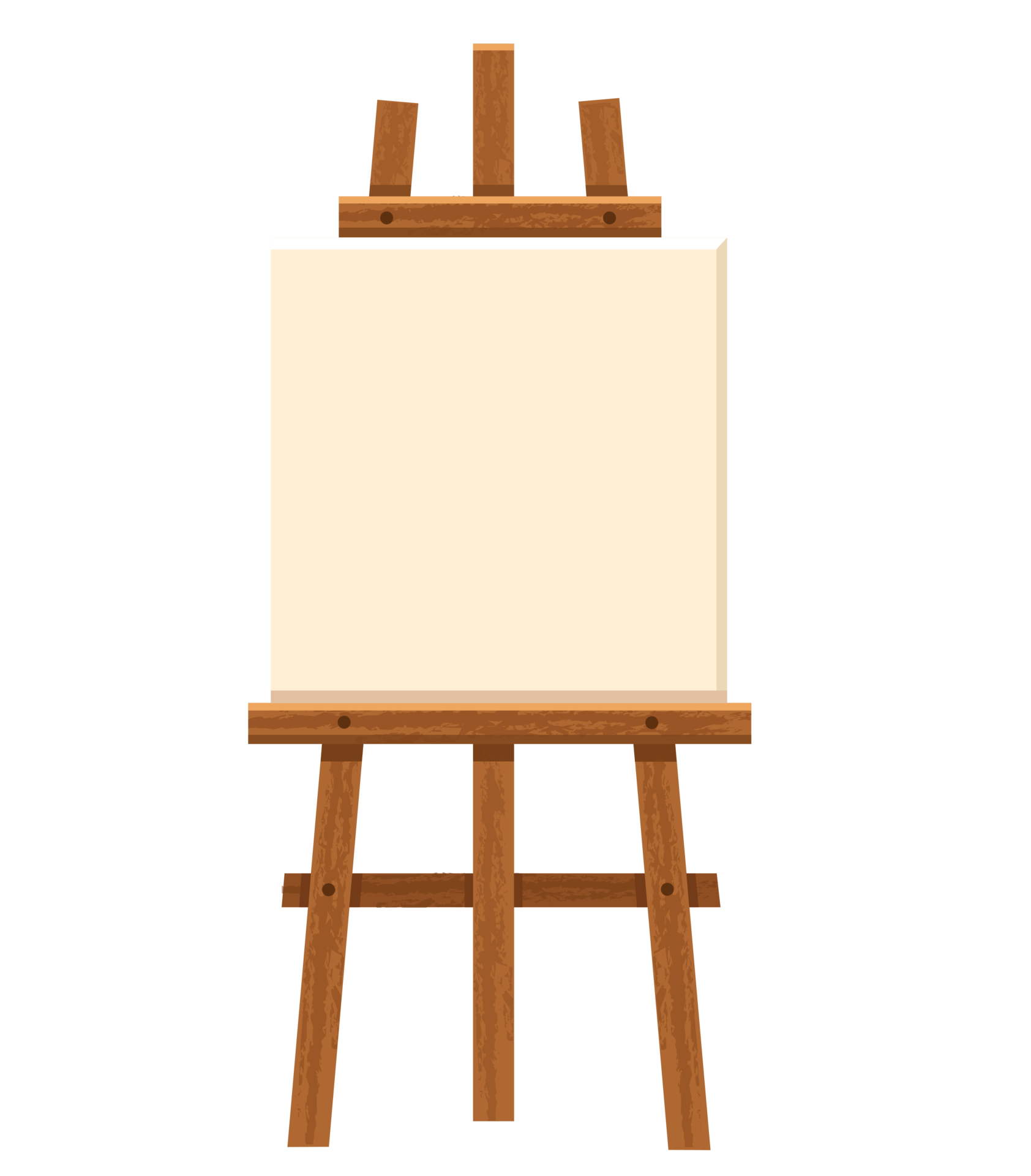 Wooden easel with blank canvas 12224948 PNG