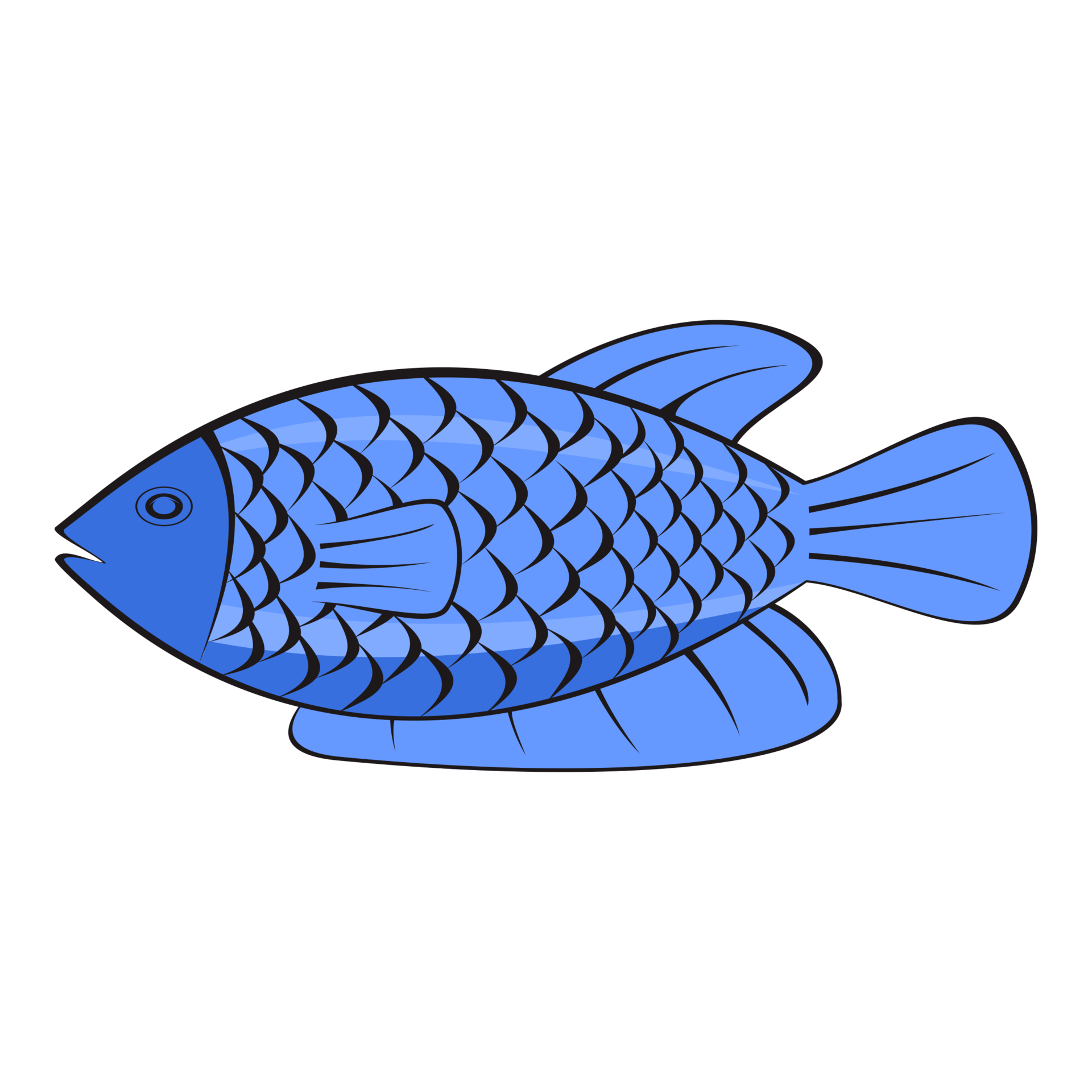 Blue fish vector illustration 12225095 PNG