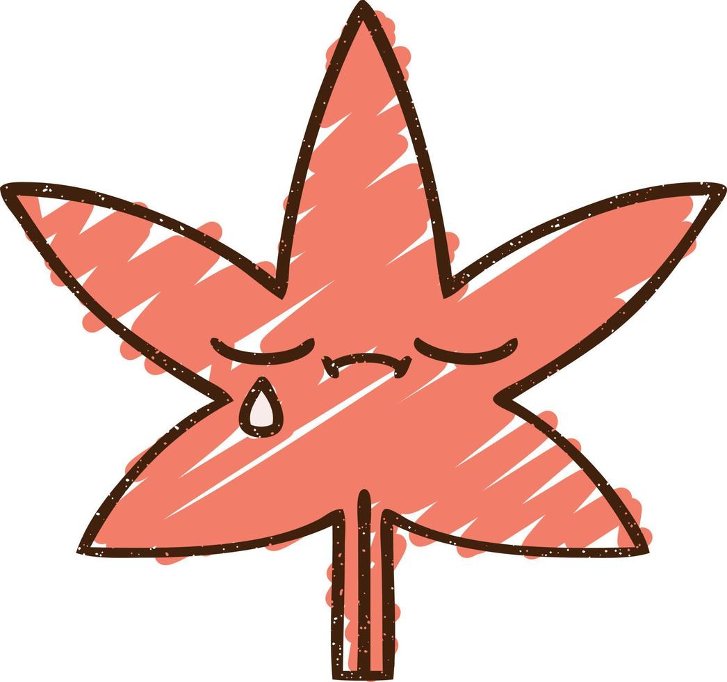 Crying Leaf Chalk Drawing vector