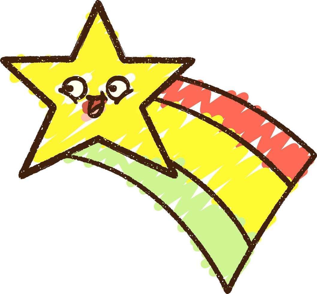 Happy Rainbow Star Chalk Drawing vector