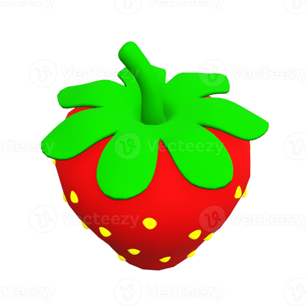 Red strawberry for delicious fruits concept. png