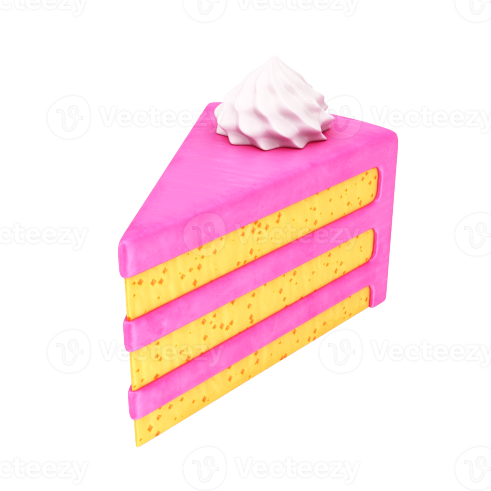 Strawberry cheese cake with white cream on the top. png