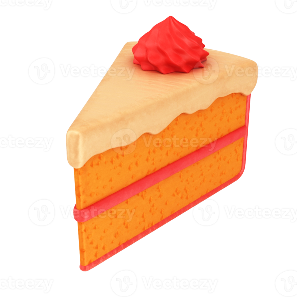 Strawberry cheese cake with mocca cream and red spot sugar for decoration. png