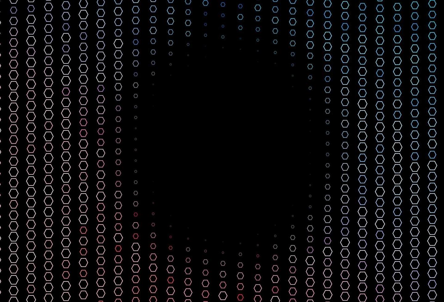 textura de vector azul oscuro, rojo con hexágonos de colores.