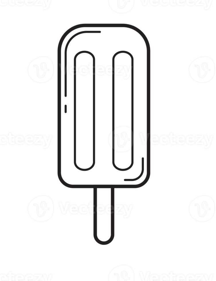 Ice cream line art illustration, PNG with transparent