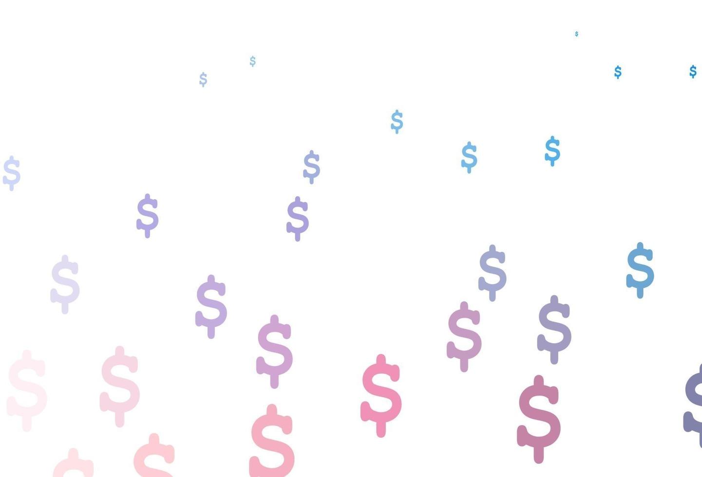 Light Blue, Red vector background with Dollar.