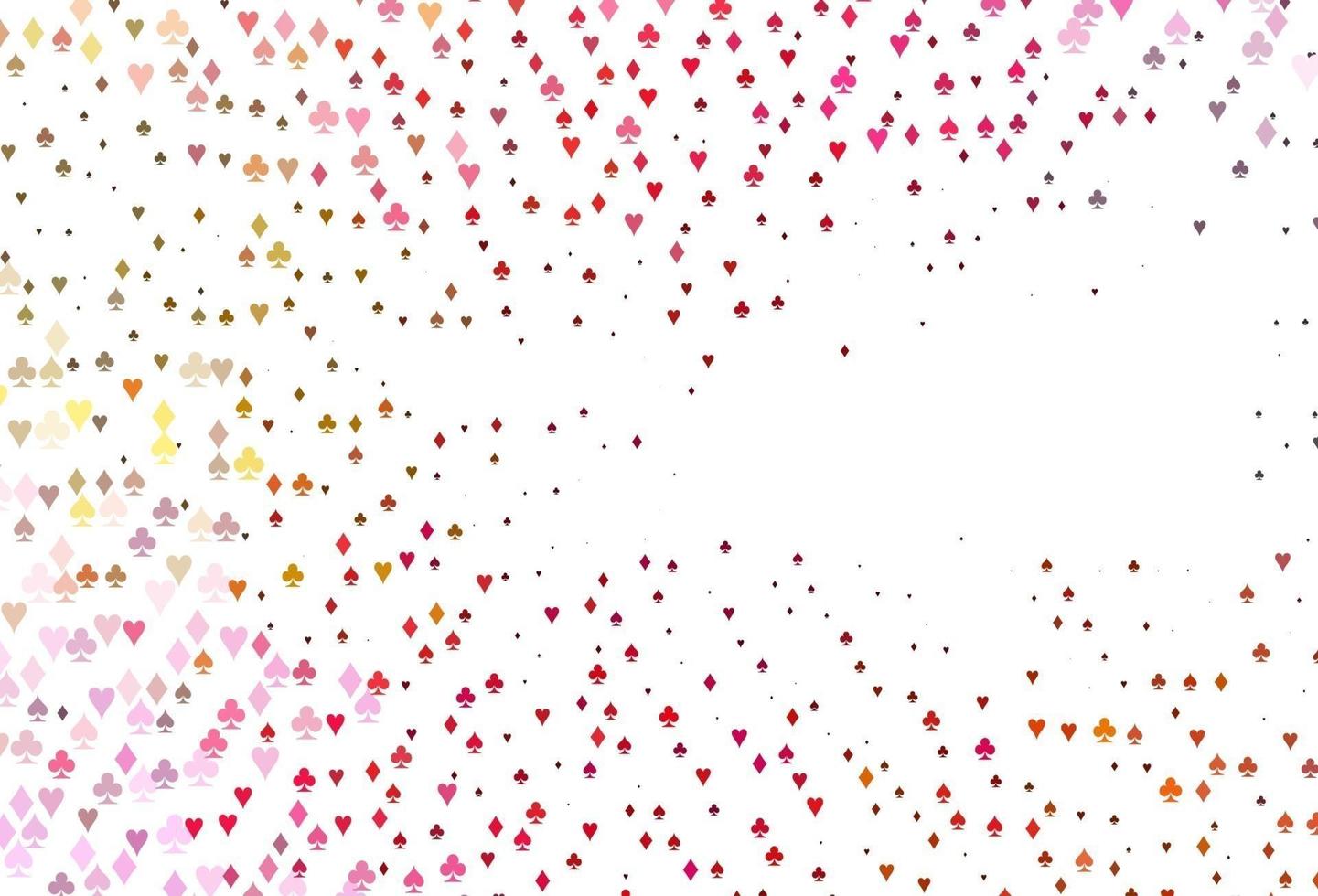 Light Red, Yellow vector template with poker symbols.