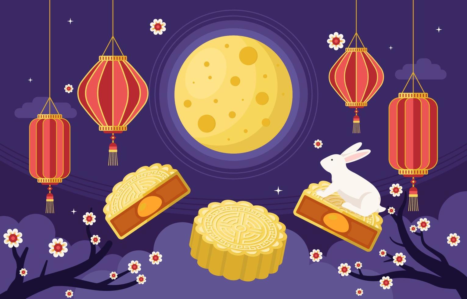 Moon Cake Background vector