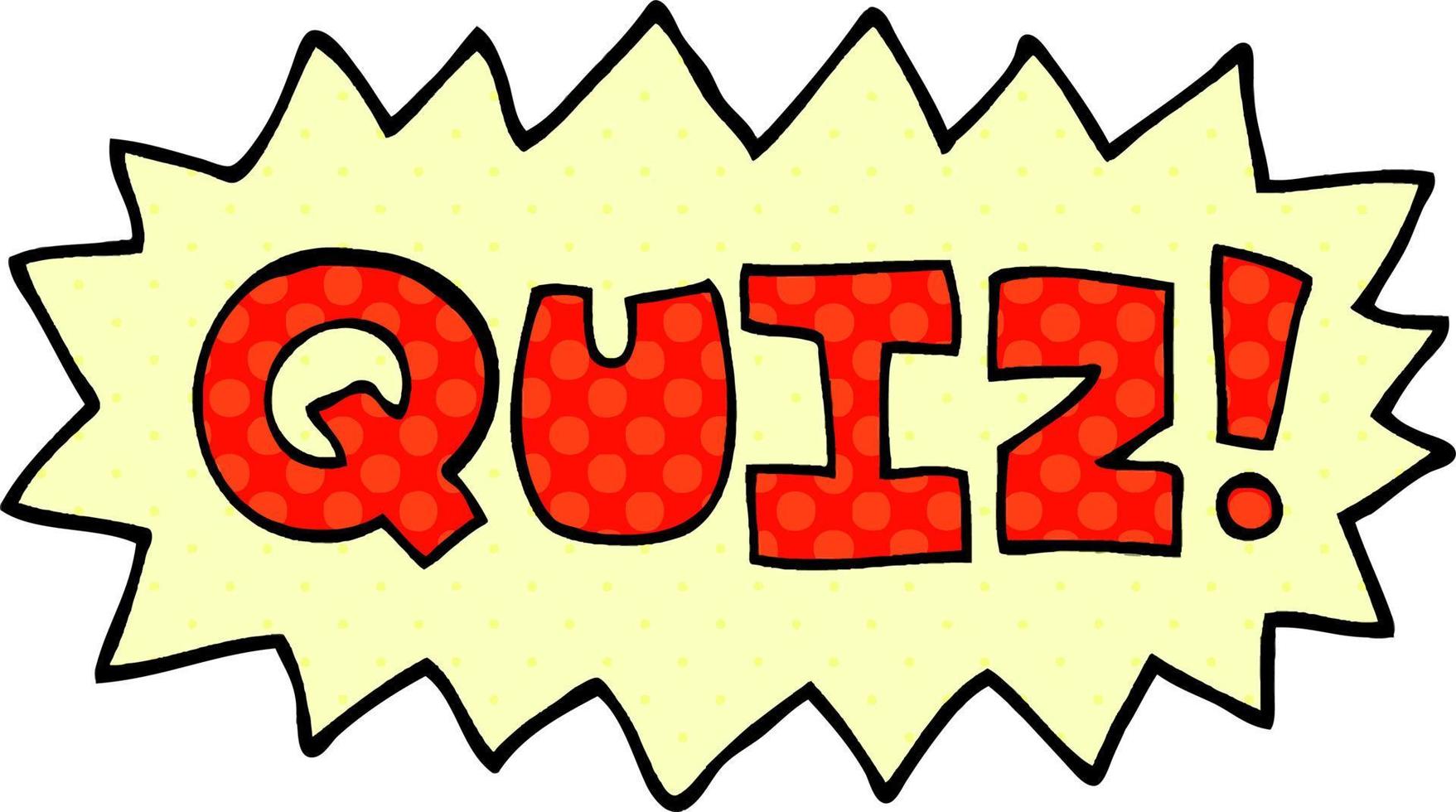 cartoon doodle quiz sign vector