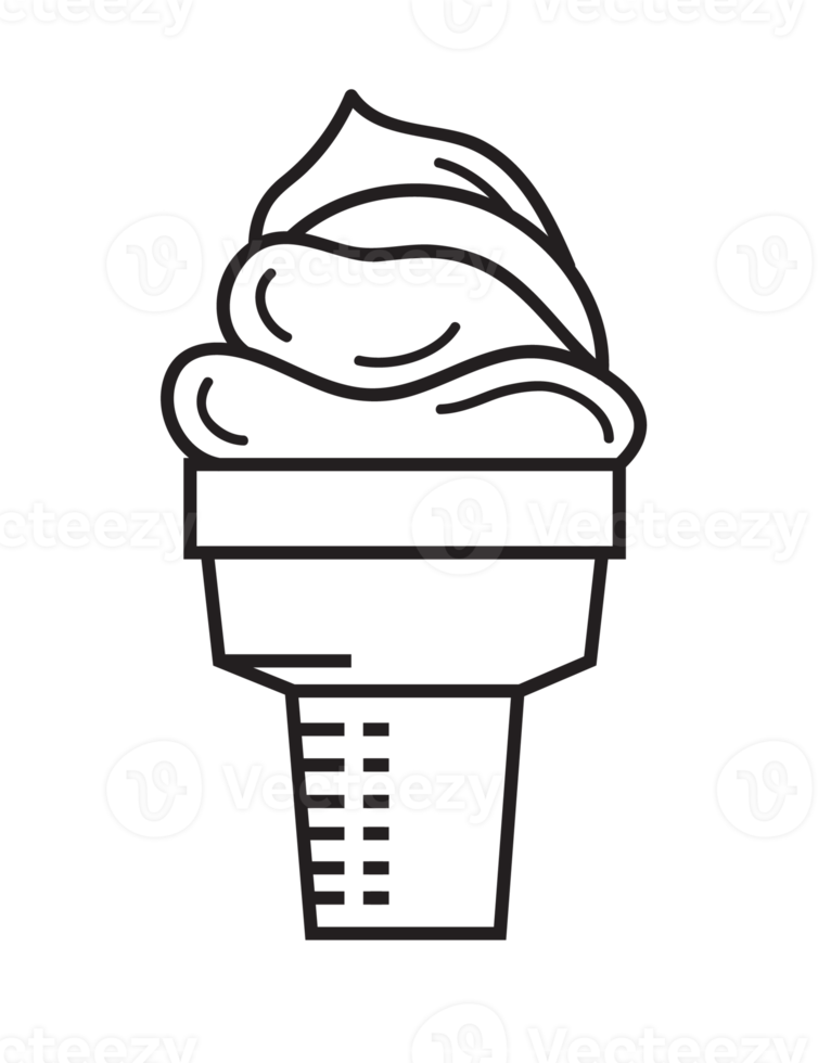 Ice cream line art illustration, PNG with transparent 12226306 PNG