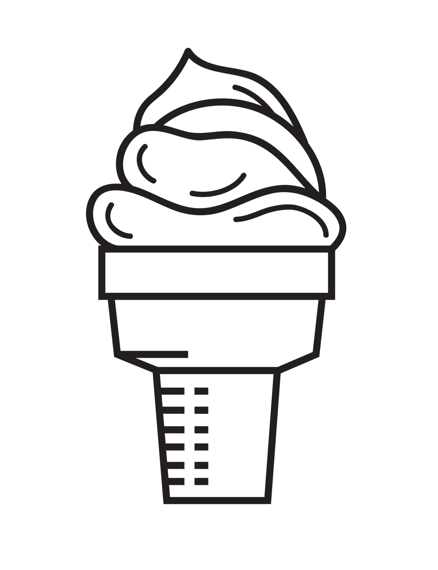 Ice cream line art illustration, PNG with transparent 12226306 PNG