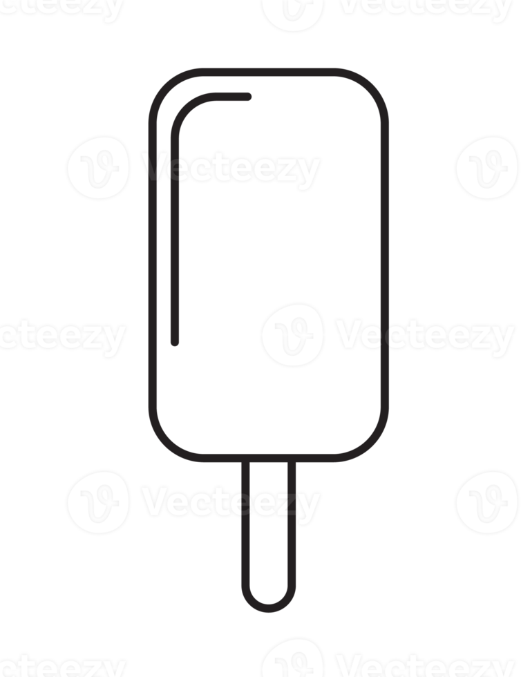 Ice cream line art illustration, PNG with transparent