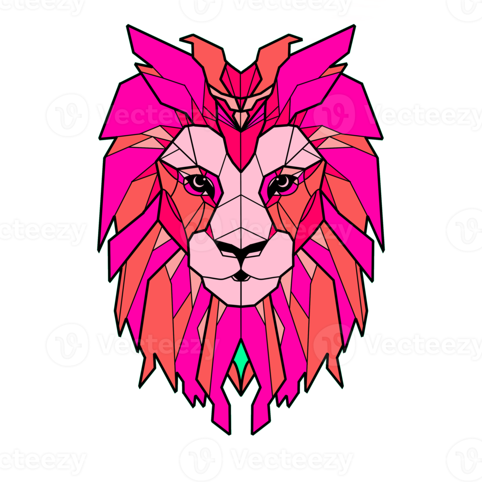 Pink Lion Head png