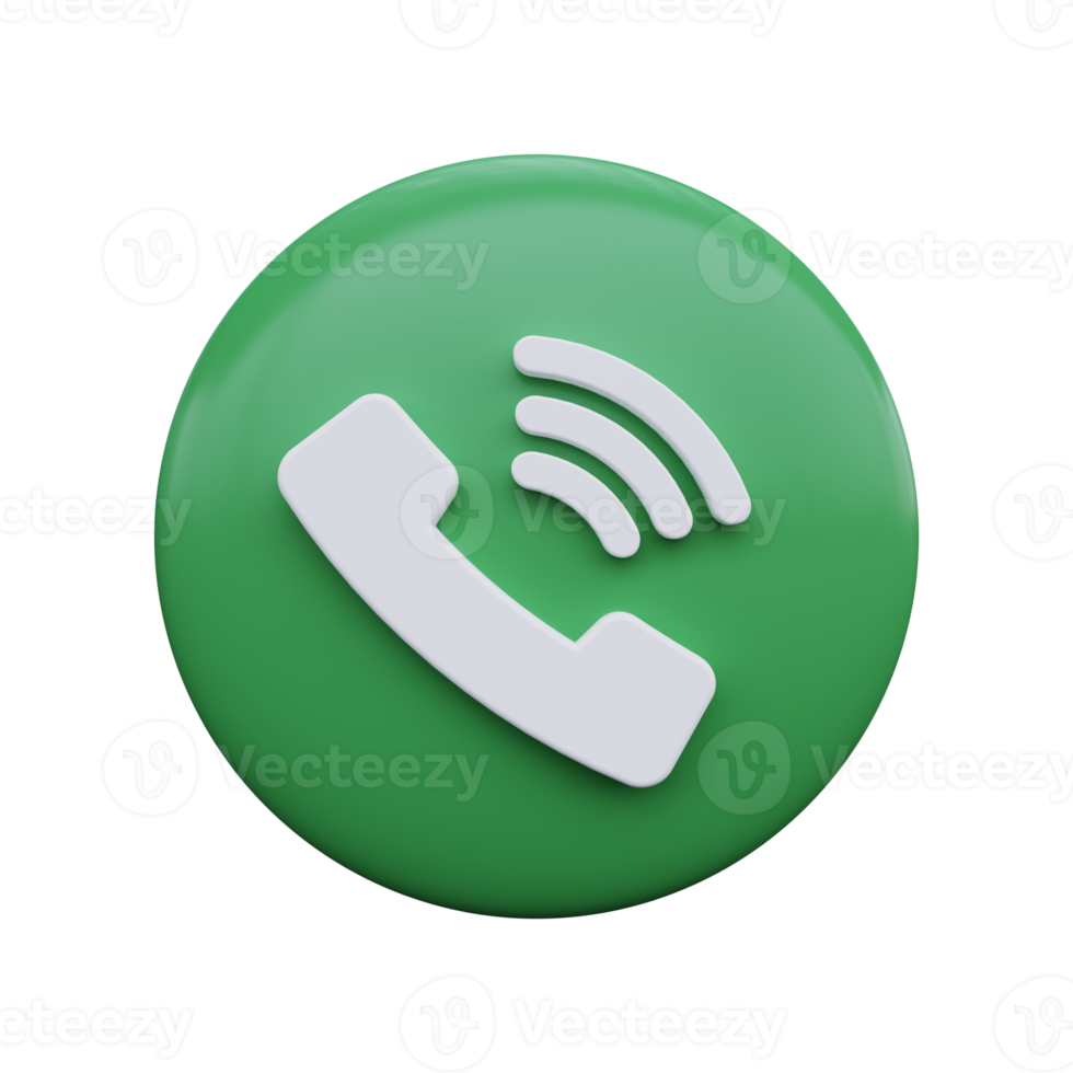 Phone call icon with speech bubble 3d render png