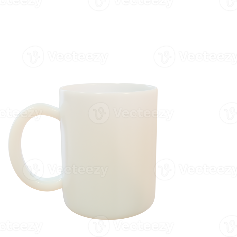 tasse blanche. rendu 3D png