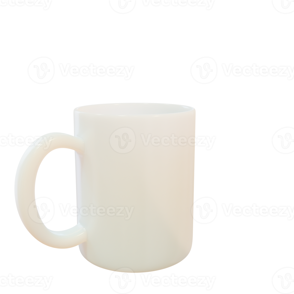 tasse blanche. rendu 3D png