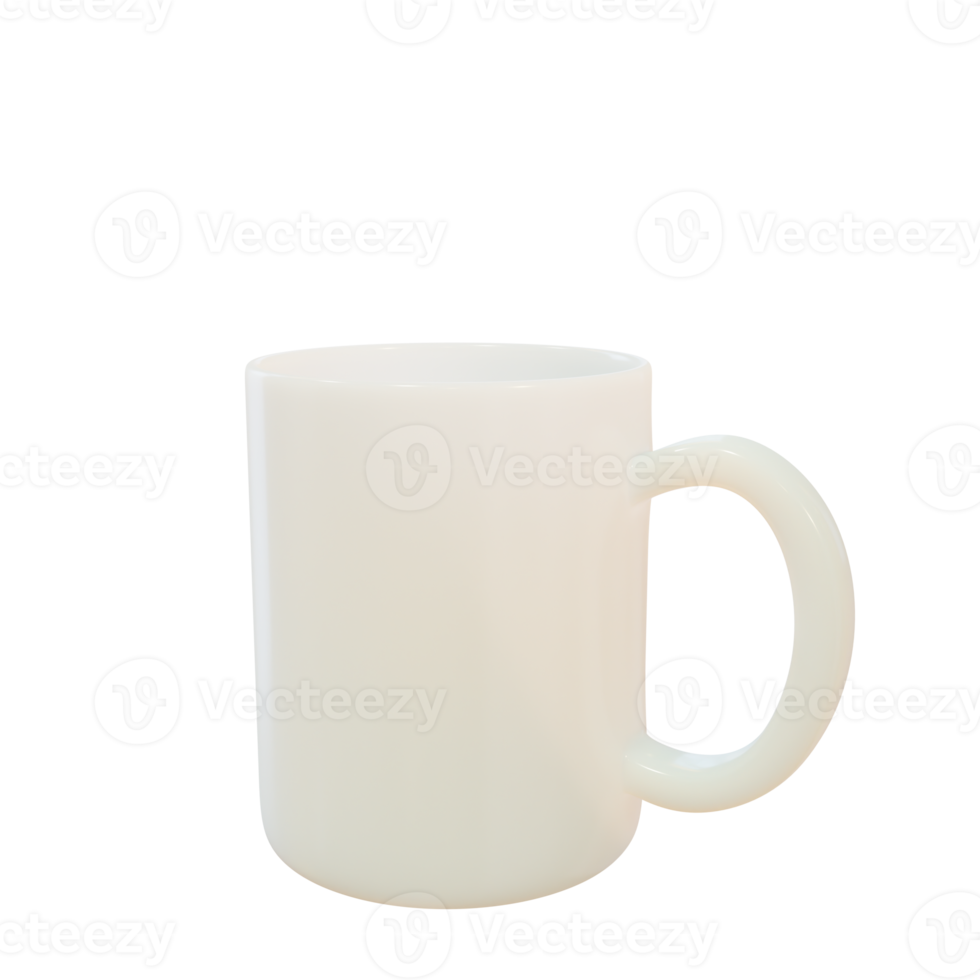 White mug. 3d render png