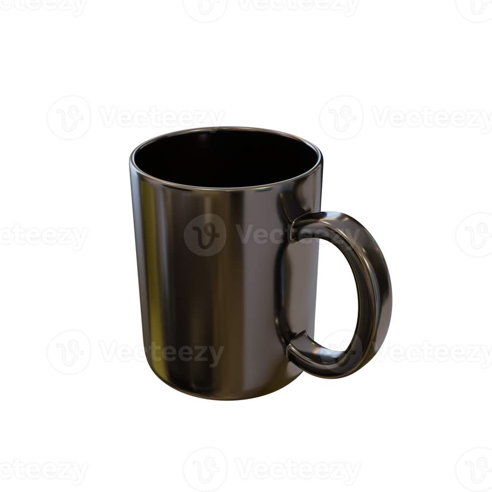 glänzend schwarze Tasse. png