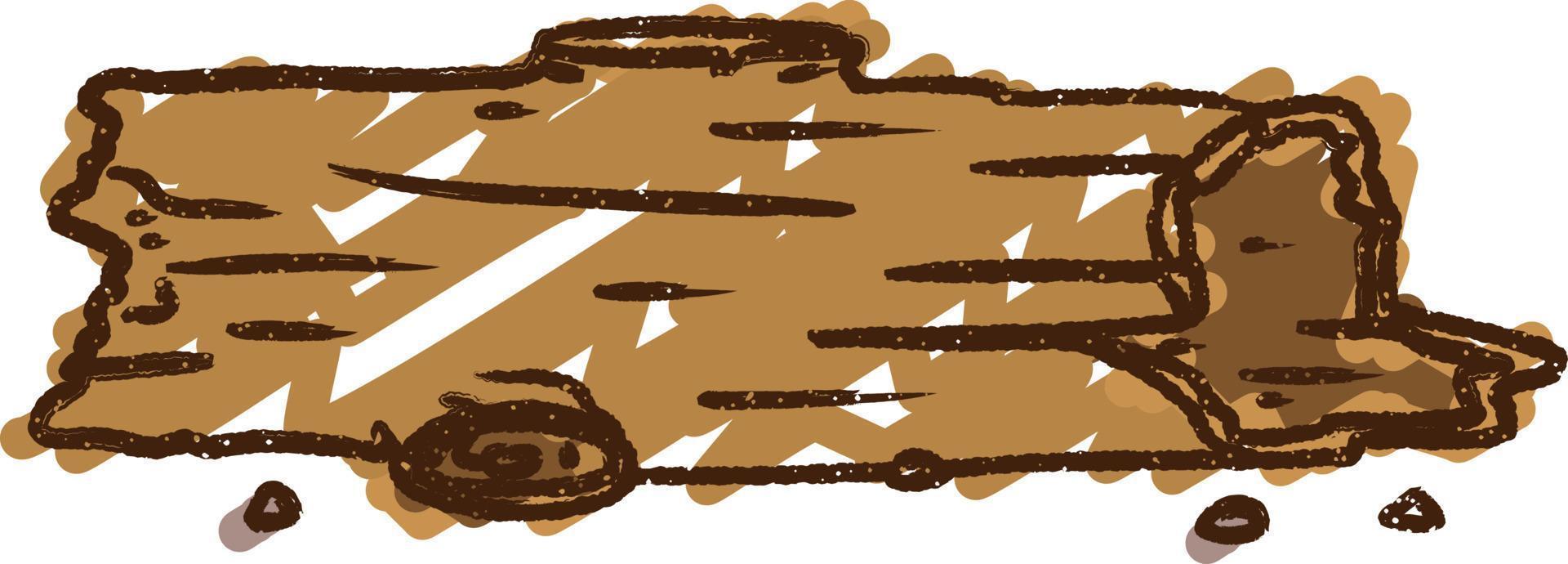 Hollow Log Chalk Drawing vector