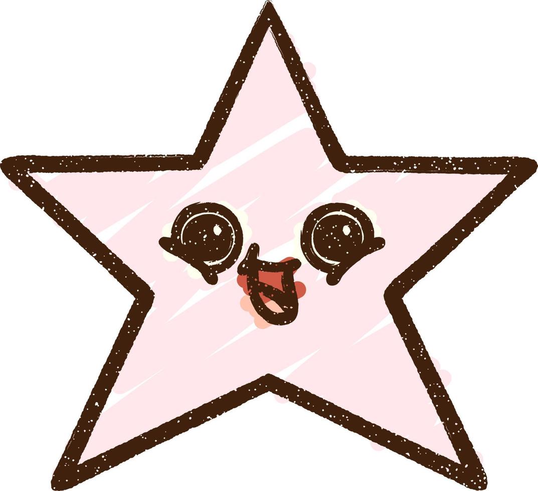 dibujo de tiza estrella feliz vector