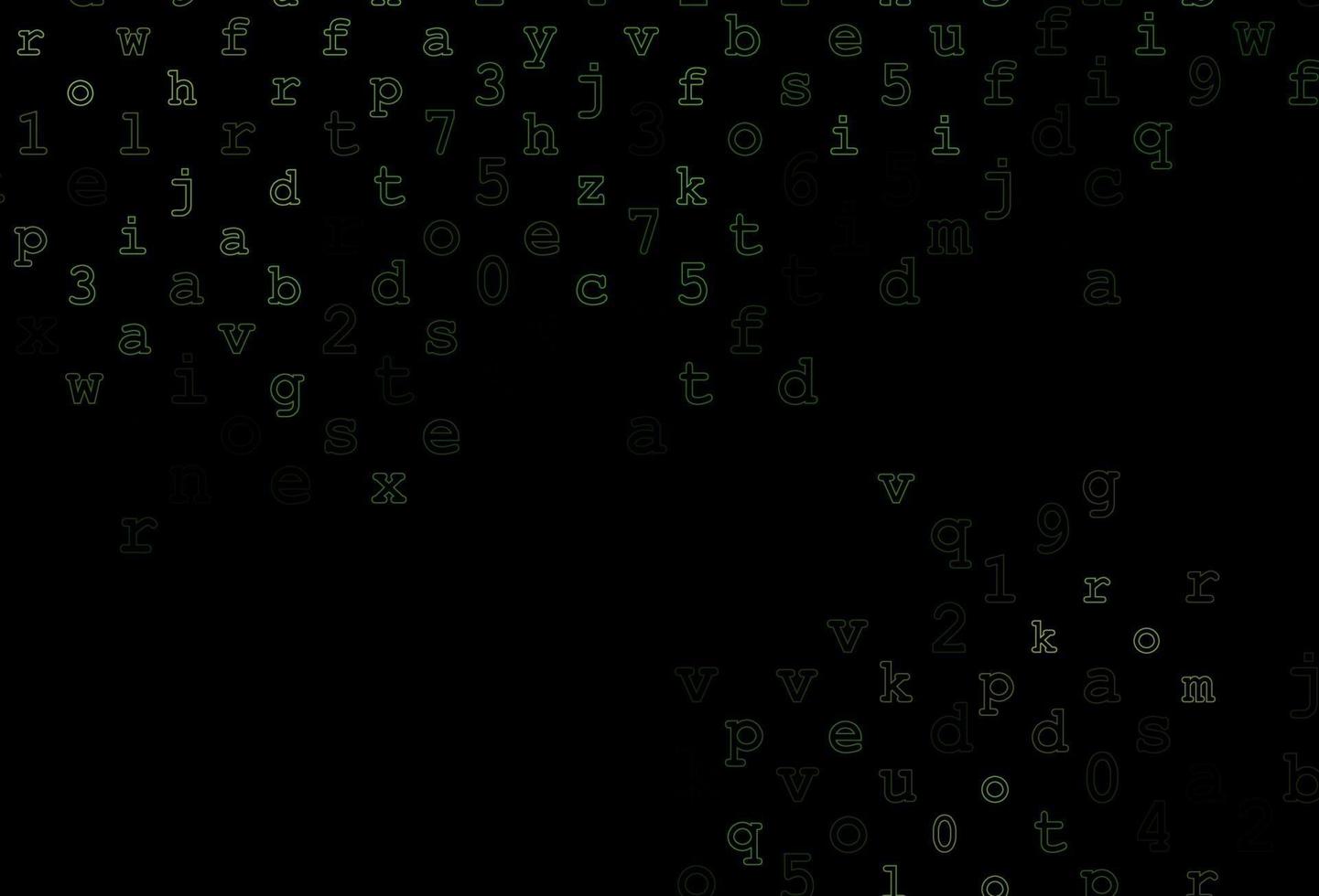 Dark Green vector pattern with ABC symbols.
