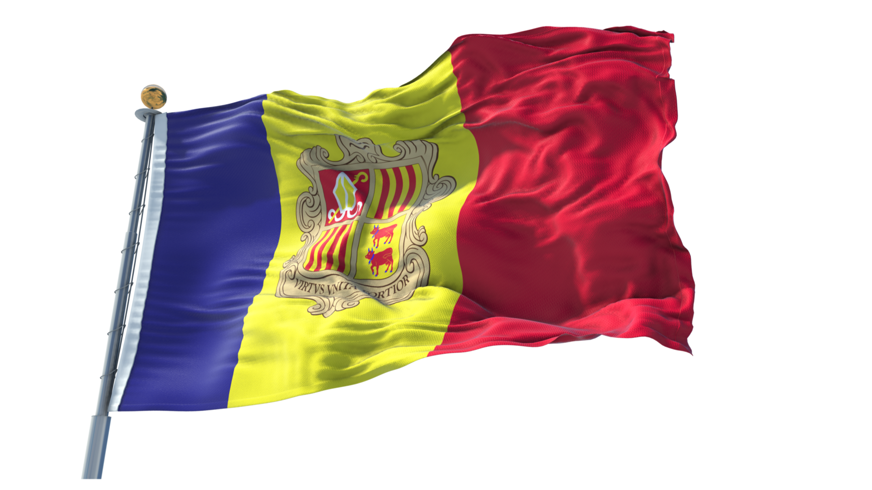 andorra 3d wehende flagge png