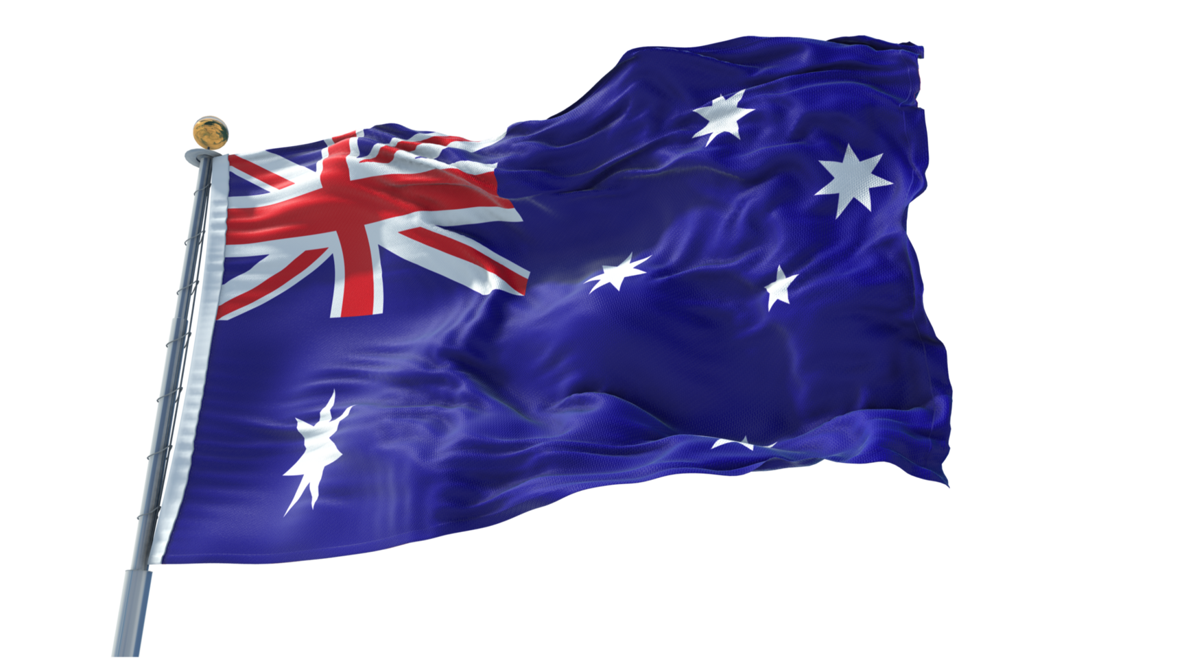 Australia 3d Waving Flag PNG
