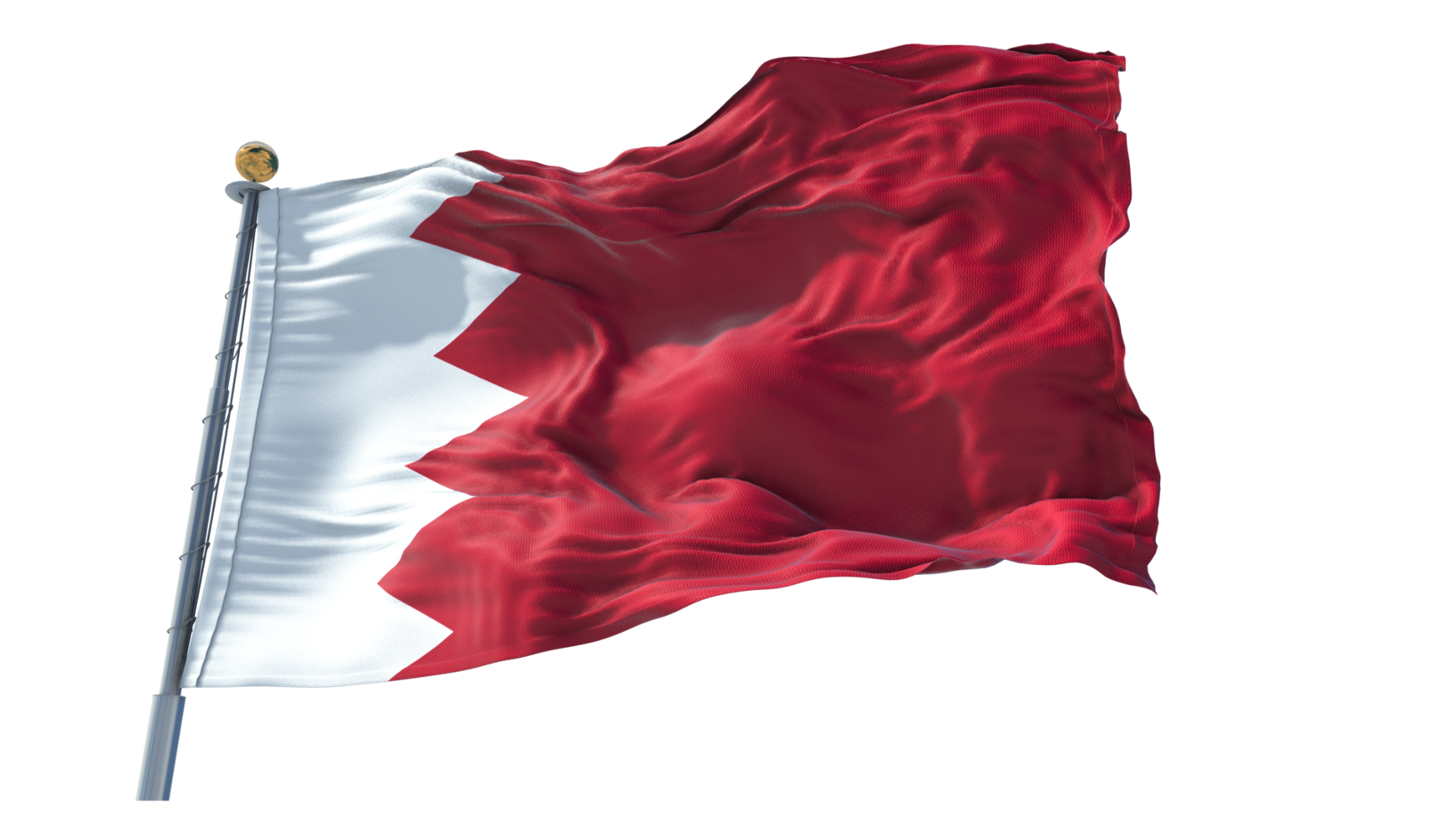 Bahrain 3d Waving Flag PNG