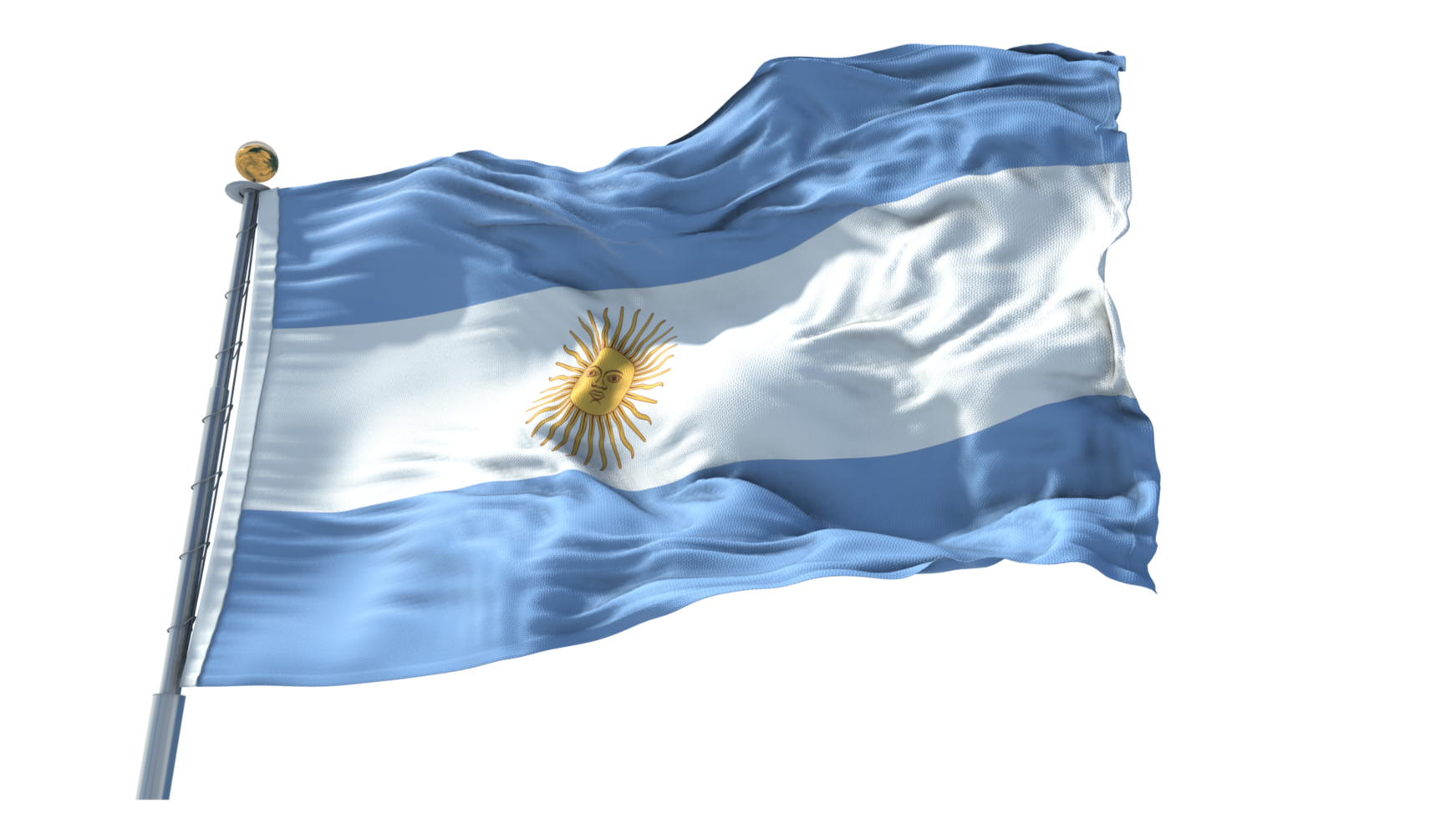 argentinische 3d wehende flagge png