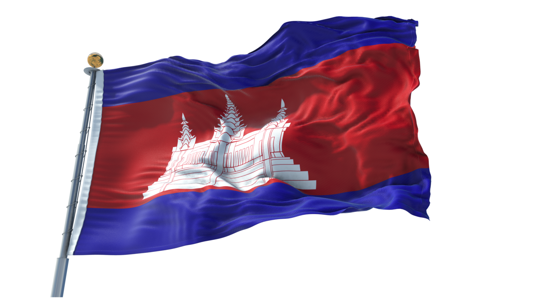 Cambodja gebied golvend vlag PNG