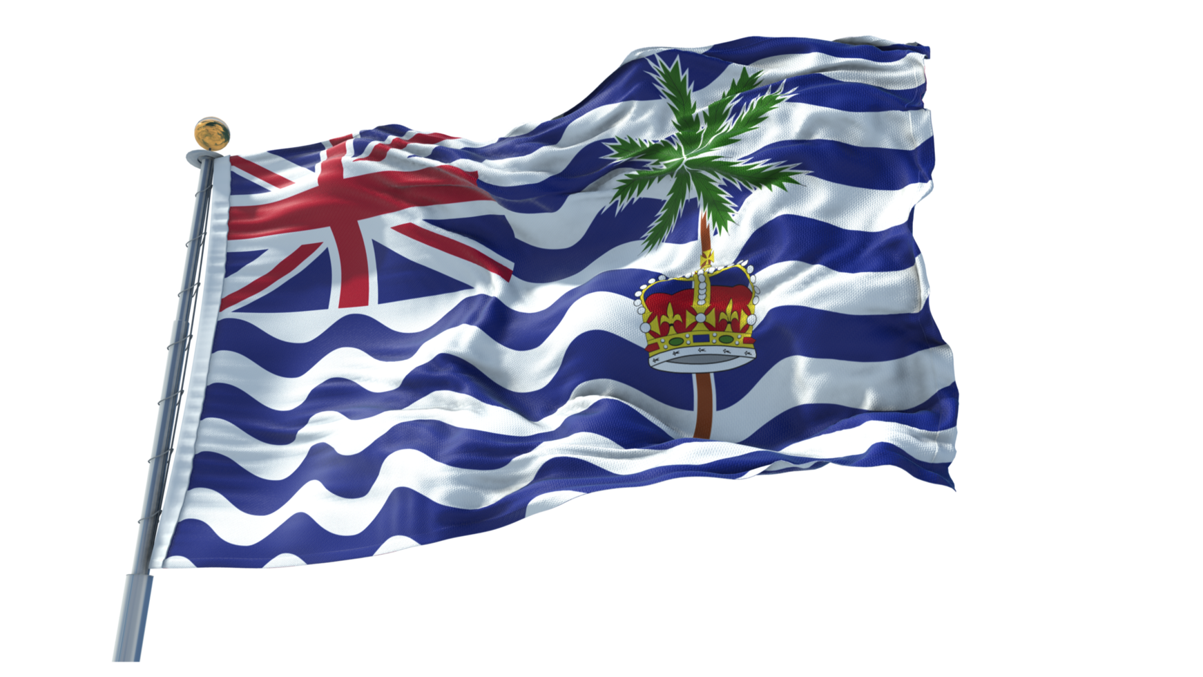 British Indian Ocean Territory waving flag PNG