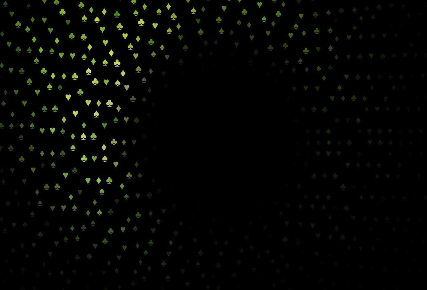 textura de vector verde oscuro con naipes.