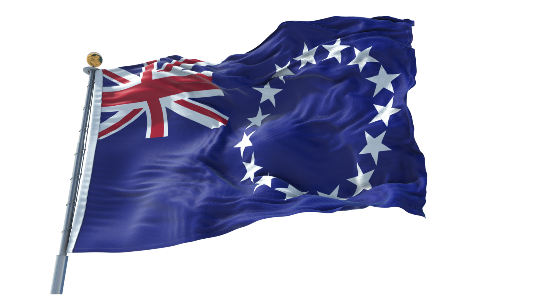 Cook Islands waving flag PNG