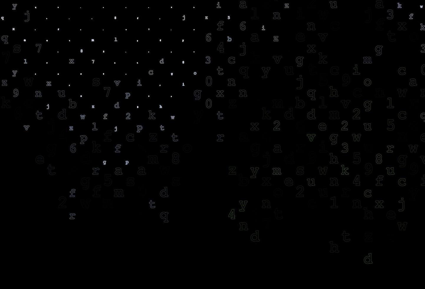 Dark Green vector pattern with ABC symbols.