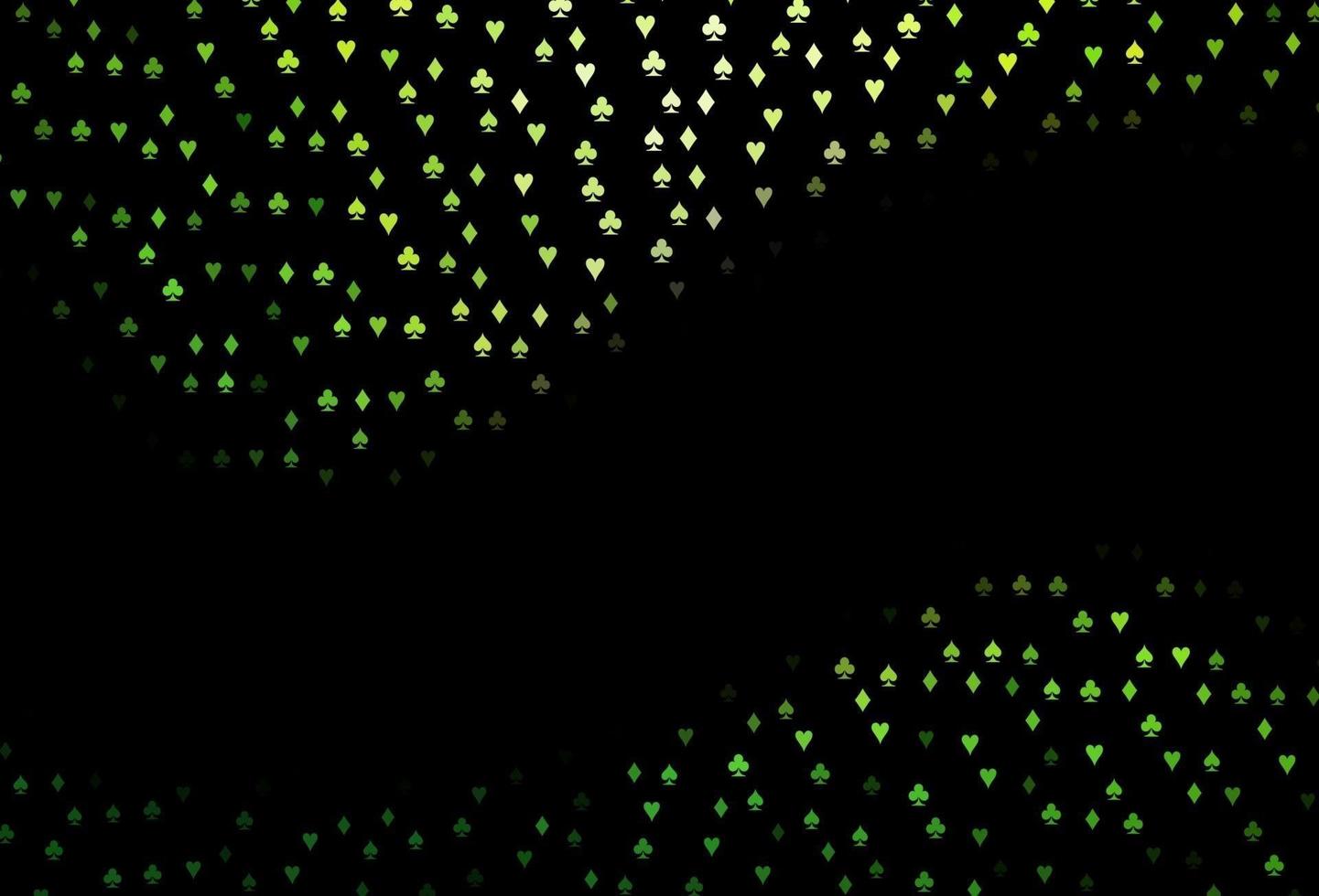 textura de vector verde oscuro con naipes.