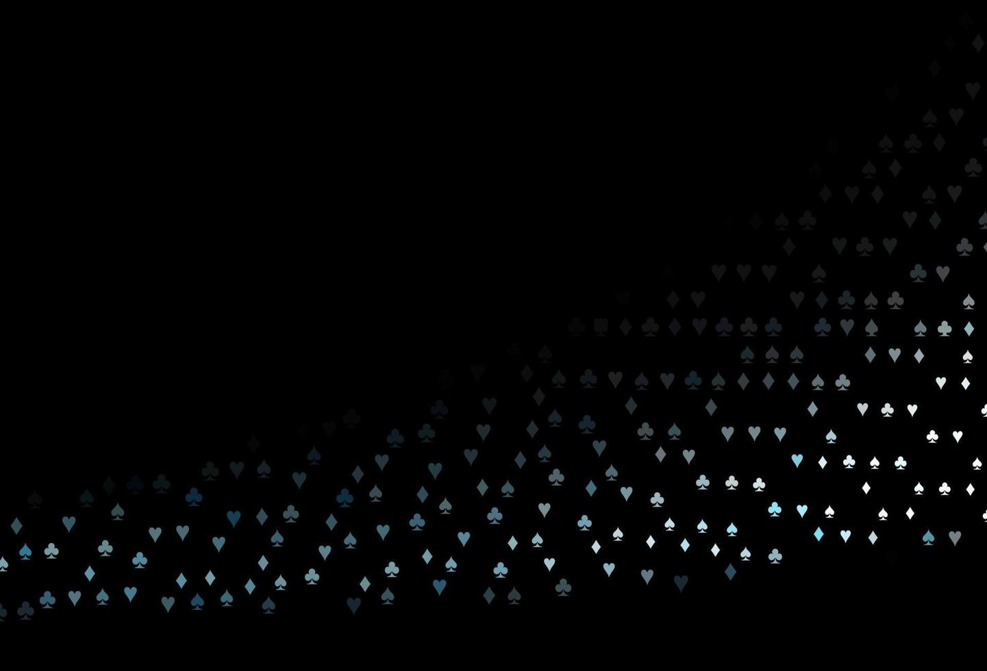 Dark BLUE vector cover with symbols of gamble.