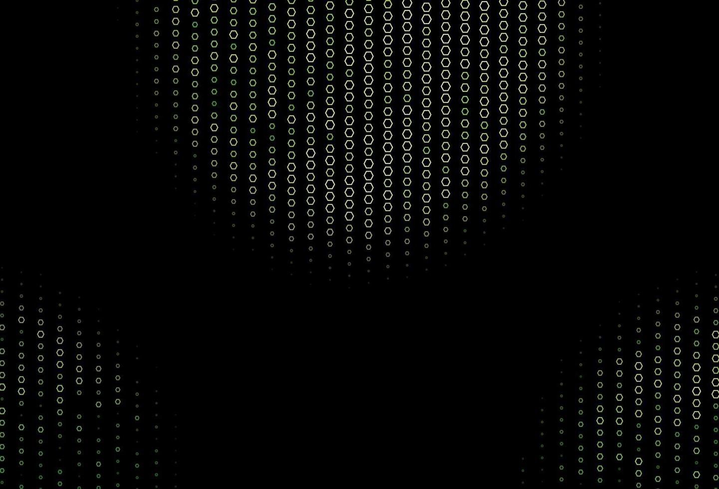 Dark Green vector pattern with colorful hexagons.