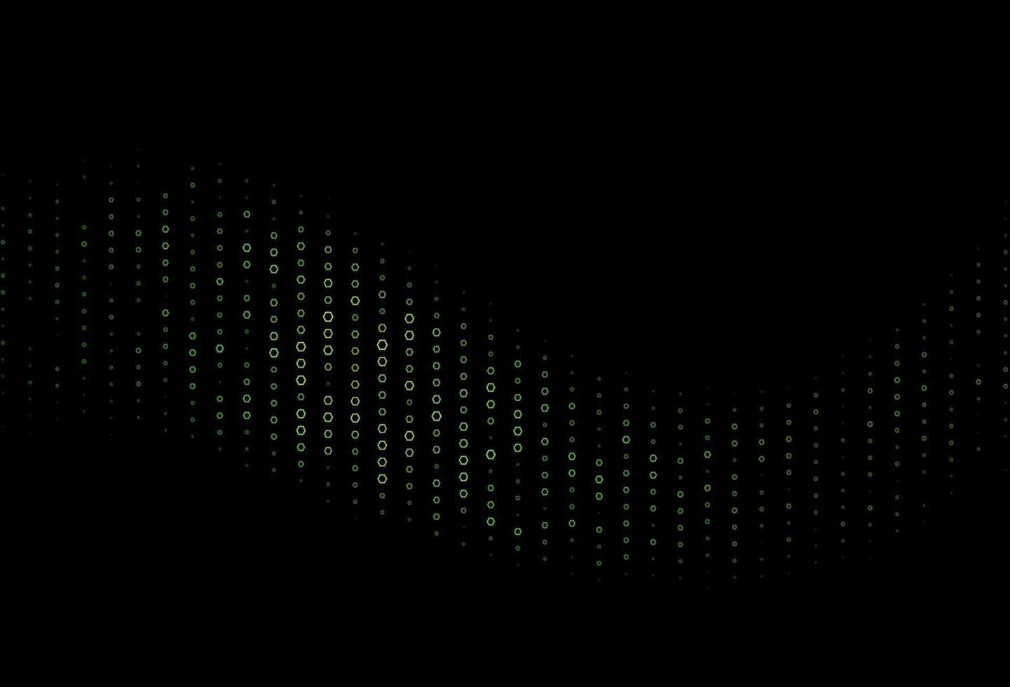 Dark Green vector background with hexagons.
