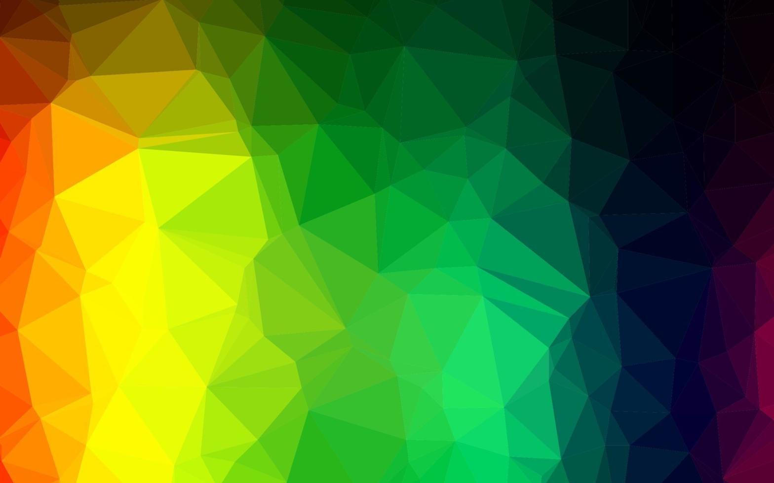 Dark Multicolor, Rainbow vector shining triangular background.