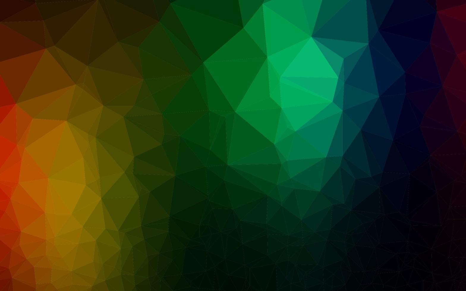 Dark Multicolor, Rainbow vector shining triangular background.