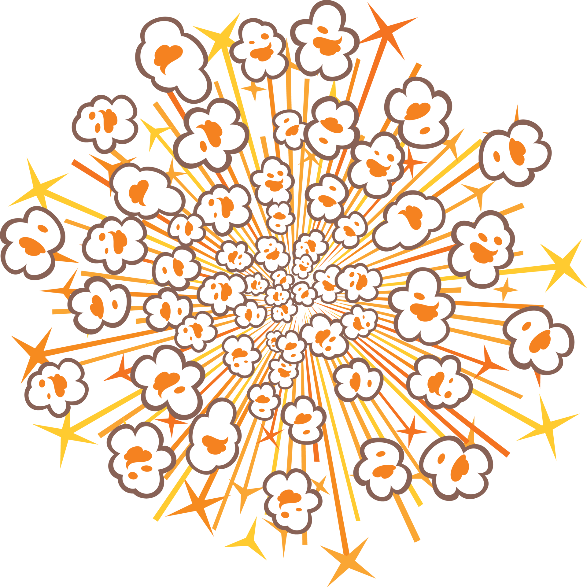 PopcornExplosion schwarz und weiß 12227450 PNG