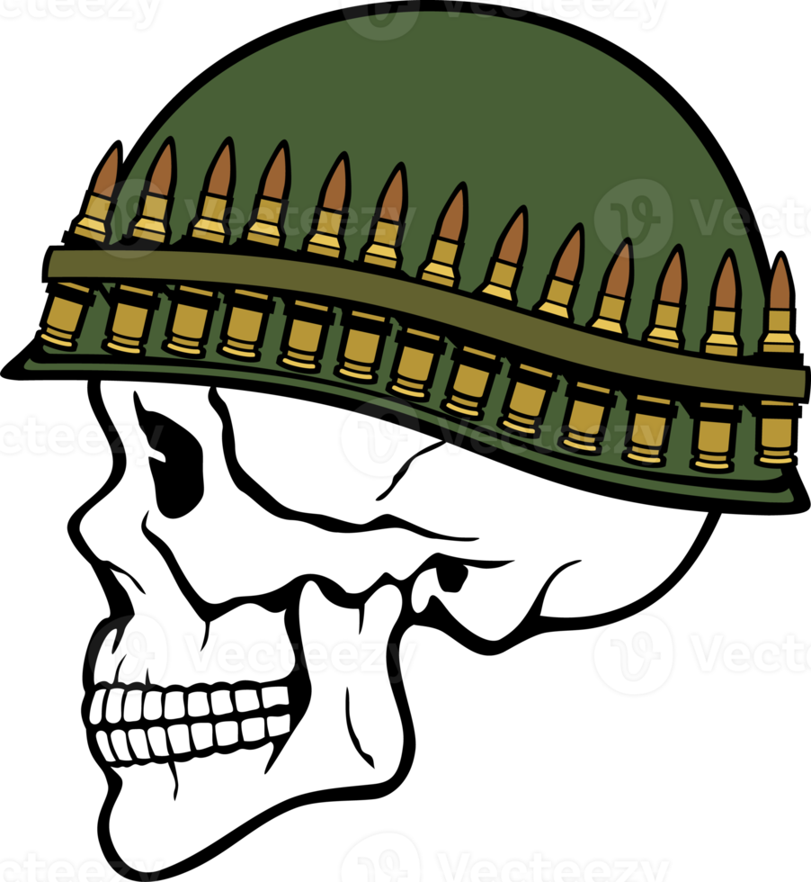 calavera con casco militar png