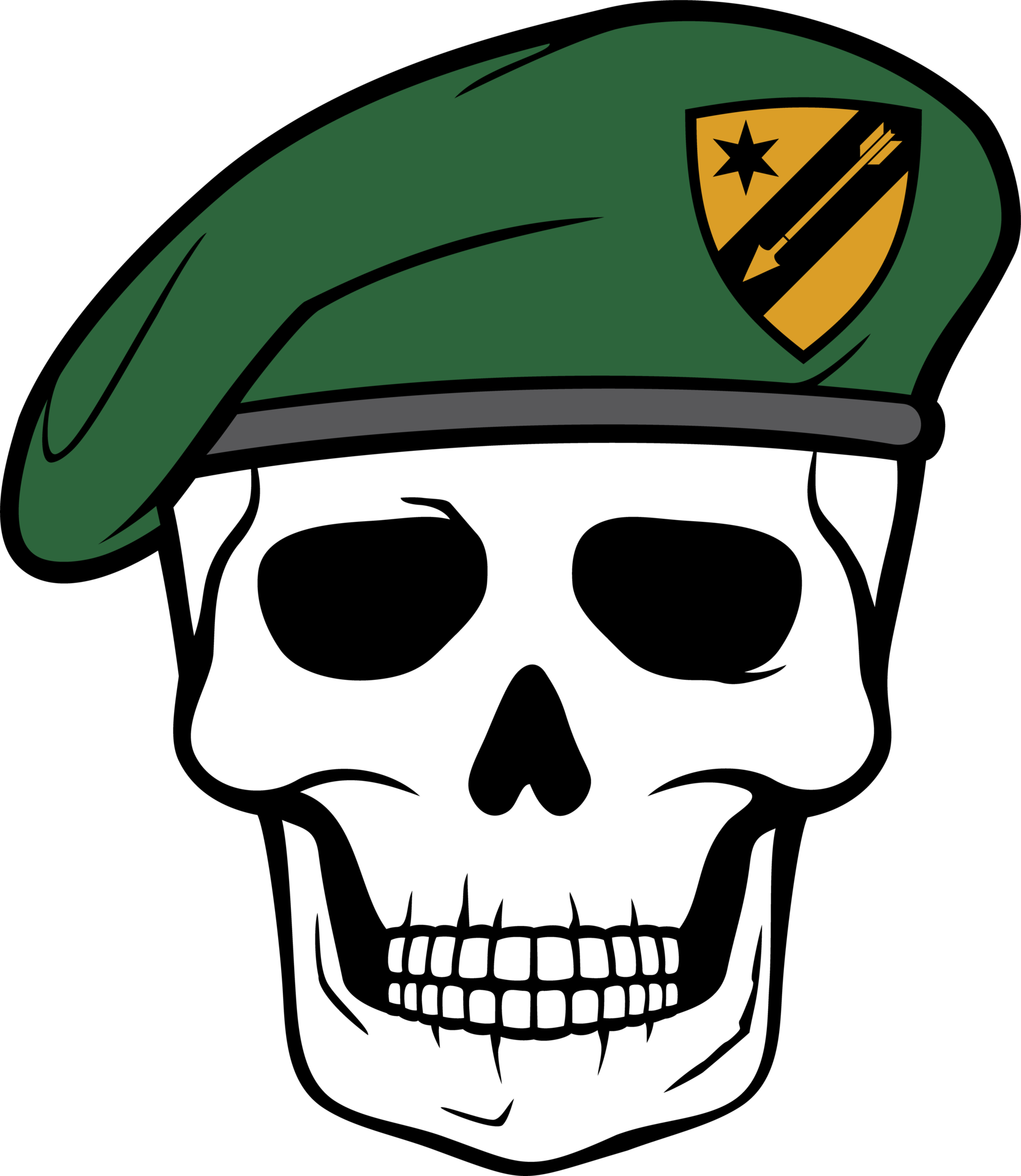 calavera con boina militar 12227489 PNG