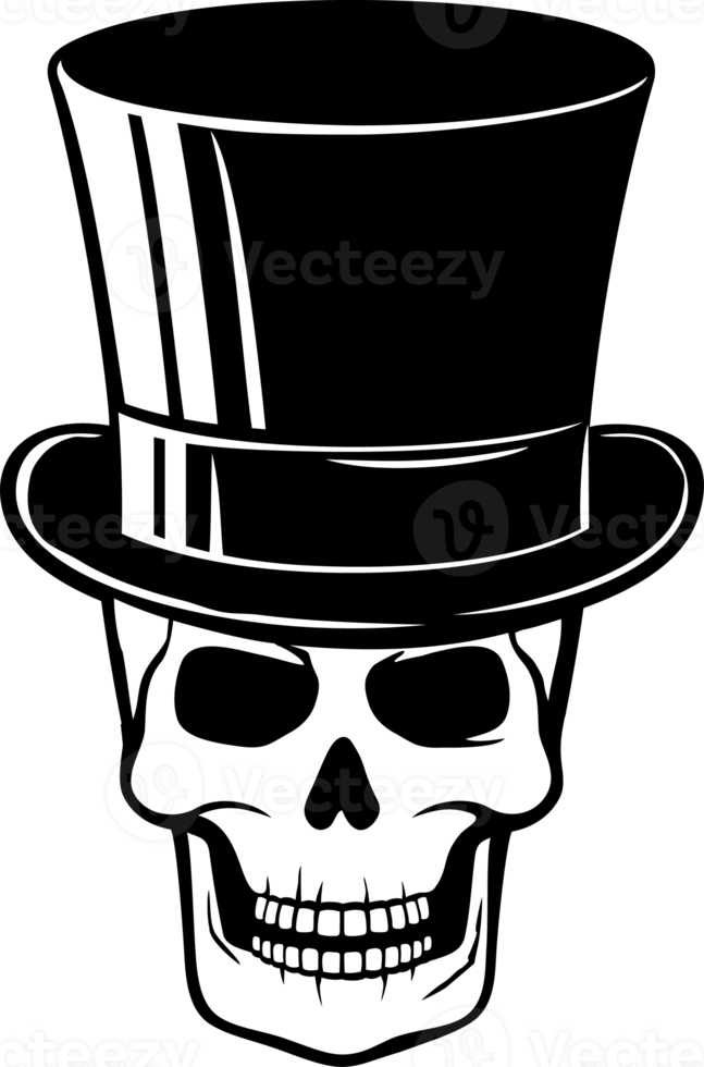 Skull with Top Hat png