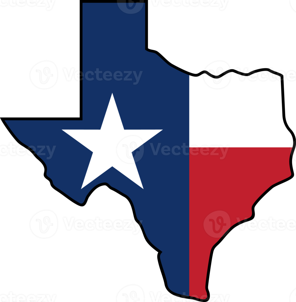 Texas Map with Flag - Lone Star State Design png