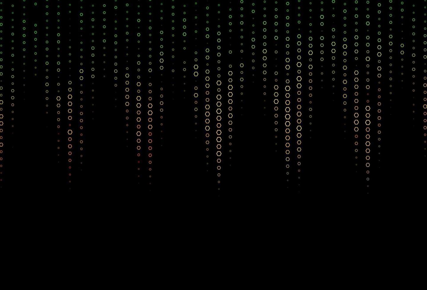Dark Green, Red vector cover with set of hexagons.